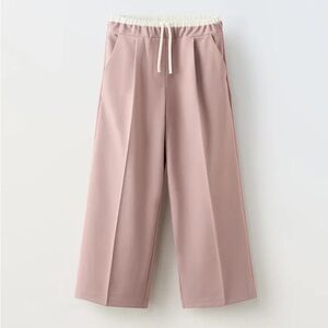 Zara Mauve and White Elastic Waist Pants 152 short